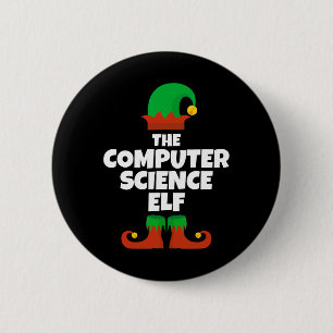 I'm The Computer Science Elf Family Pajama Christm Button