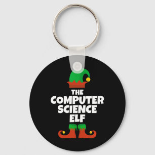 I'm The Computer Science Elf Family Pajama Christm Keychain