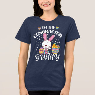 I'm The Contractor Bunny Funny Easter Day Rabbit Tri-Blend Shirt