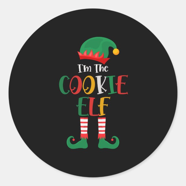 Im The Cookie Elf Matching Christmas Classic Round Sticker (Front)