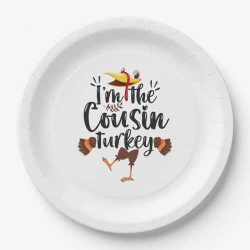 Im the Cousin Turkey Funny Thanksgiving Family Paper Plates
