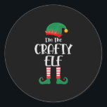 Im The Crafty Elf Matching Christmas Classic Round Sticker<br><div class="desc">Matching family elf design can be given as a Birthday or Christmas gift to your boyfriend,  girlfriend,  mom,  dad,  sister,  brother,  son,  daughter,  grandma,  grandpa,  uncle or aunt who loves funny elfs.</div>