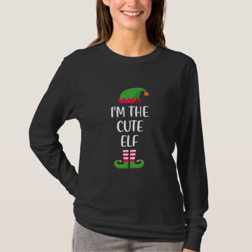 Im The Cute Elf Christmas Family Matching group T_Shirt