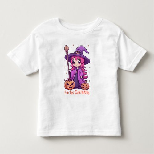 Im the Cute Witch Pink Girly Halloween Toddler T_shirt