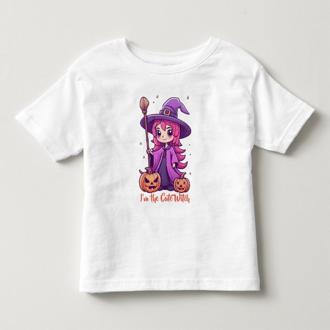 I'm the Cute Witch Pink Girly Halloween Toddler T-shirt (Front)
