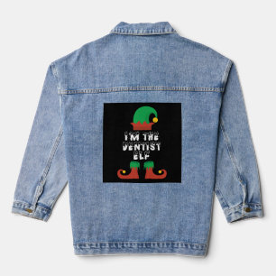 I'm the Dentist Elf Christmas design Gift for Denim Jacket
