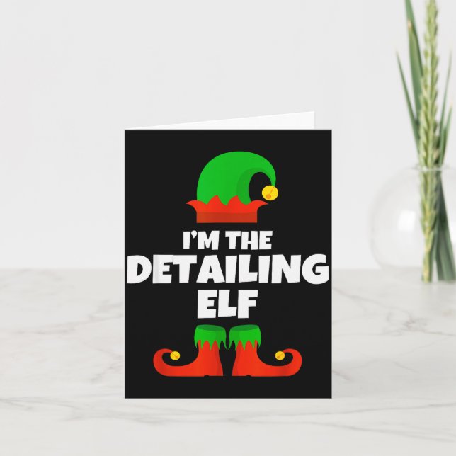 I'm The Detailing Elf Family Pajama Christmas Deta Card (Front)