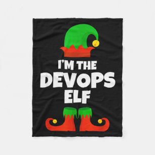I'm The Devops Elf Family Pajama Christmas Enginee Fleece Blanket