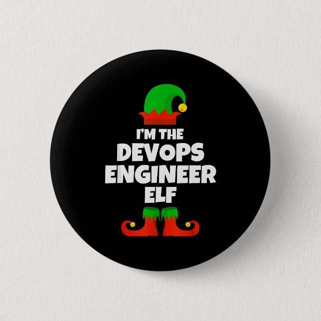 I'm The Devops Engineer Elf Family Pajama Christma Button (Front)
