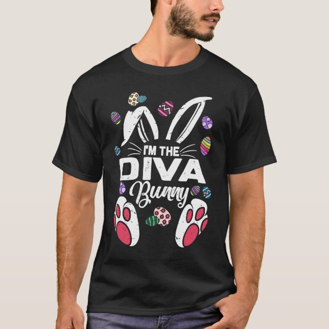 I'm The Diva Cute Bunny Matching Family Easter Day T-Shirt (Front)