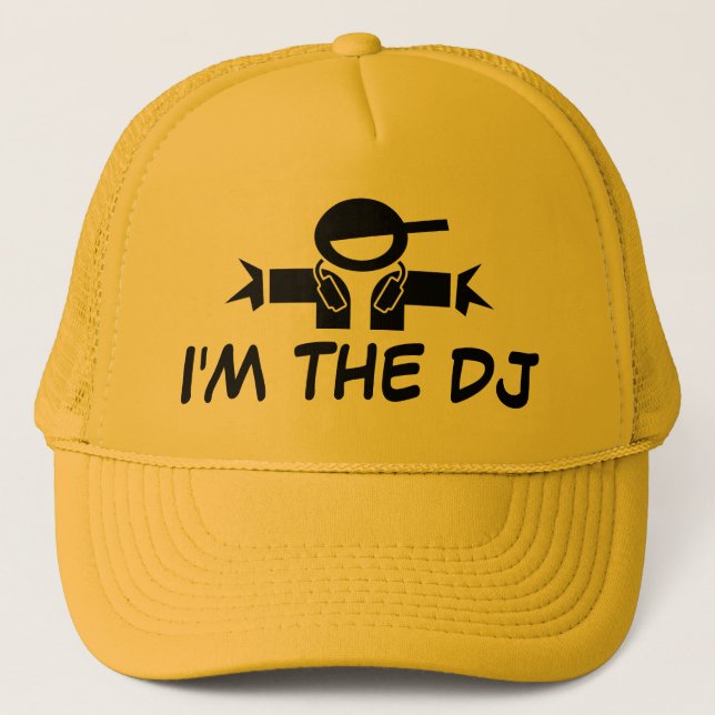 I'm the DJ hat | Cap with DJ wearing headphones (Front)