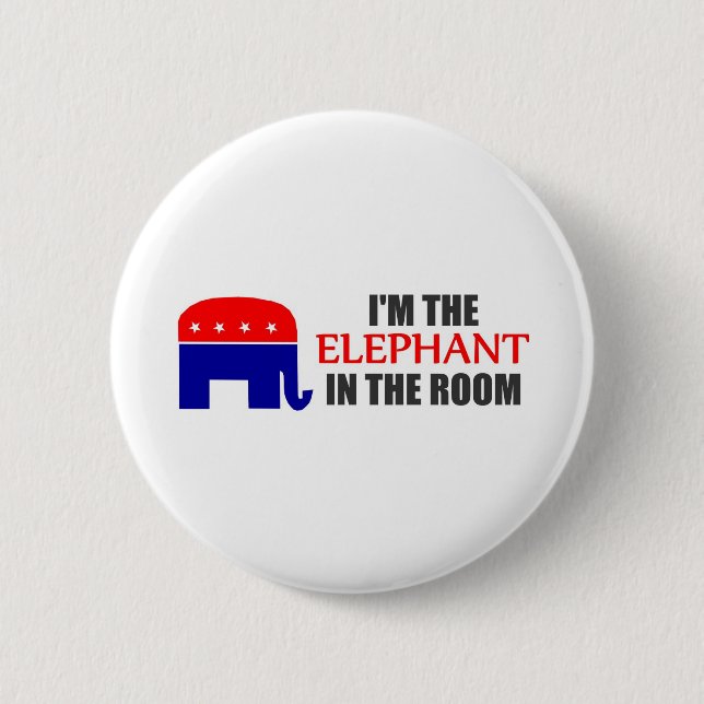 I'm the Elephant in the Room Pinback Button (Front)