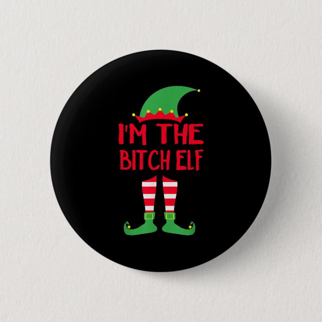I'm The Elf Pajamas Matching Family Christmas  Button (Front)