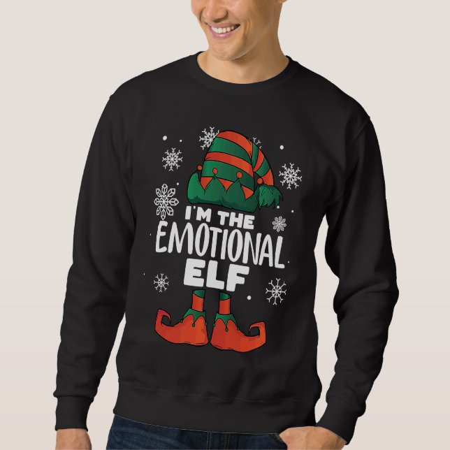 I'm The Emotional Elf Christmas  Elves Family  Emo Sweatshirt (Front)