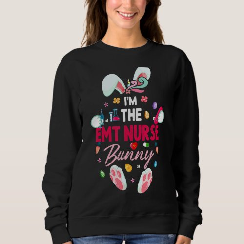 Im The Emt Bunny Matching Family Easter Party Egg Sweatshirt