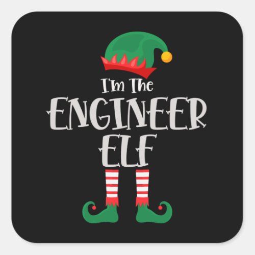 Im The Engineer Elf Matching Christmas Square Sticker