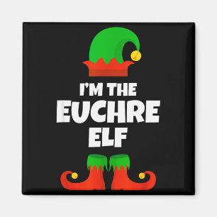 I'm The Euchre Elf Family Pajama Christmas Funny P Magnet