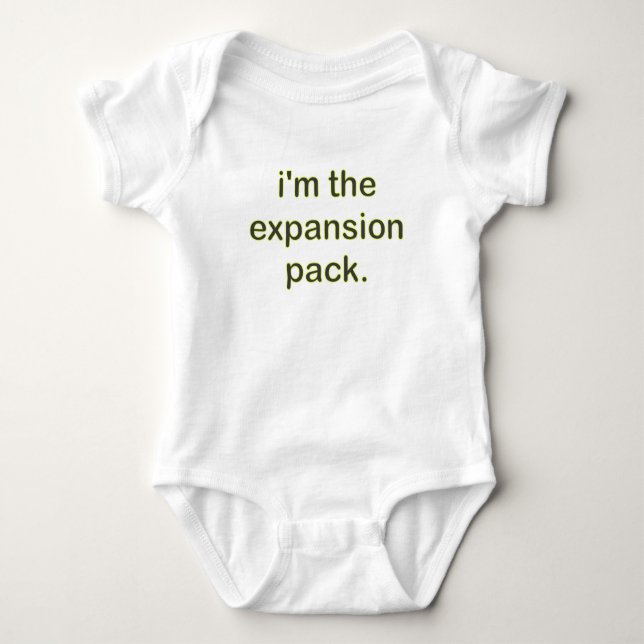 I'm The Expansion Pack (Ylw/Bk) Baby Bodysuit (Front)