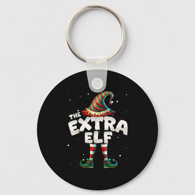 I'm The Extra Elf Family Matching Group Christmas  Keychain (Front)