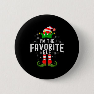 I'm The Favorite Elf Christmas Family Pjs Costume Button