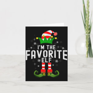 I'm The Favorite Elf Christmas Family Pjs Costume Card