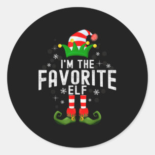 I'm The Favorite Elf Christmas Family Pjs Costume Classic Round Sticker