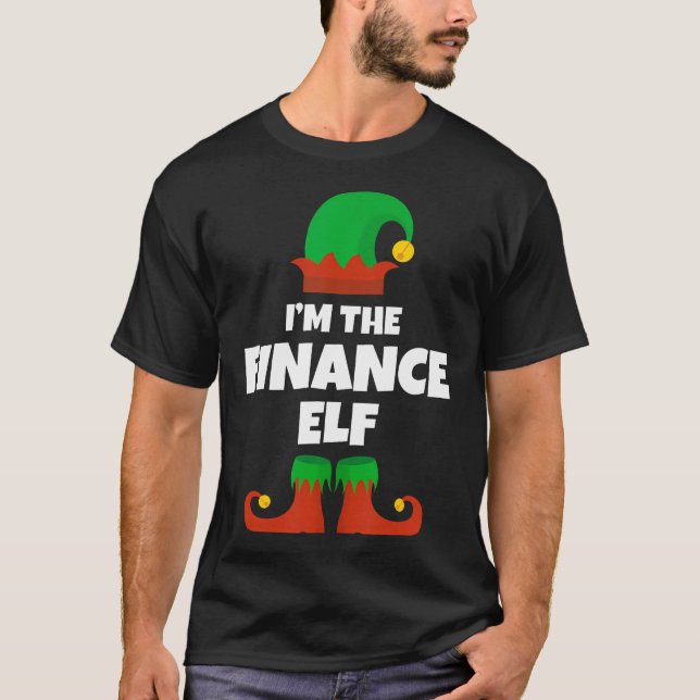 I'M The Finance Elf Family Pajama Christmas Funny  T-Shirt (Front)