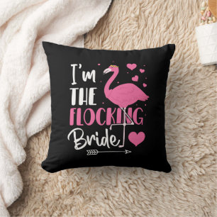 I'm the Flocking Bride Flamingo Bachelorette Party Throw Pillow