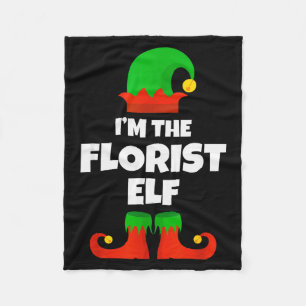 I'm The Florist Elf Family Pajama Christmas Floral Fleece Blanket