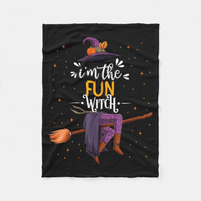 Im The Fun Witch Halloween Matching Group Costume  Fleece Blanket (Front)