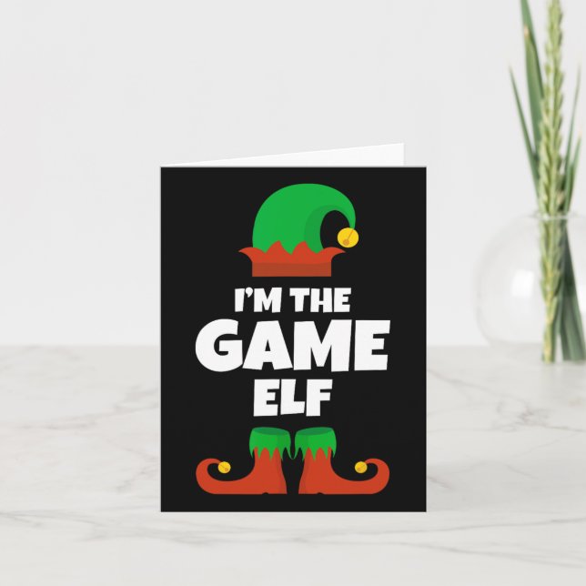I'm The Game Elf Family Pajama Christmas Funny Gam Card (Front)