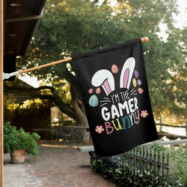 I'm The Gamer Bunny Gaming Easter Matching House Flag (In SItu)