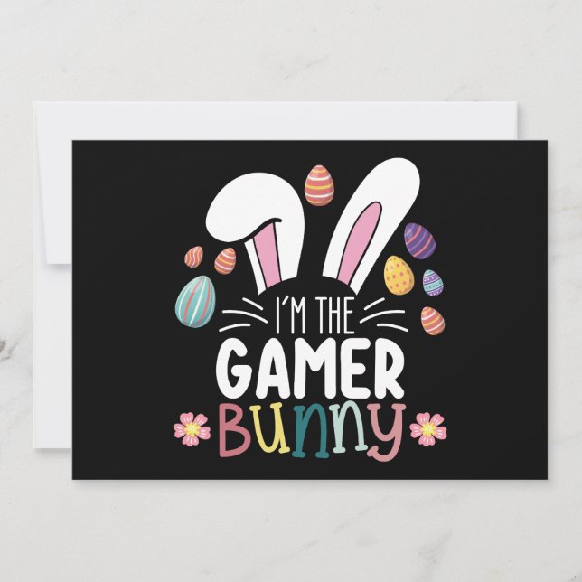 I'm The Gamer Bunny Gaming Easter Matching Invitation (Front)