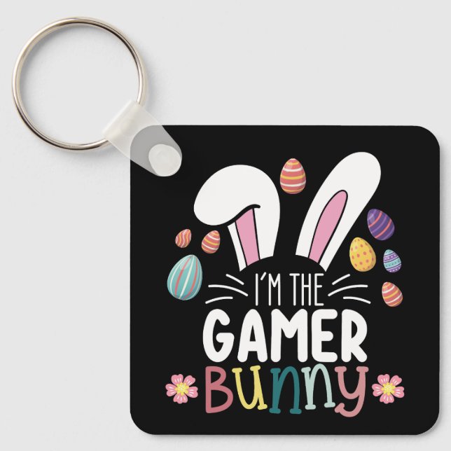 I'm The Gamer Bunny Gaming Easter Matching Keychain (Front)