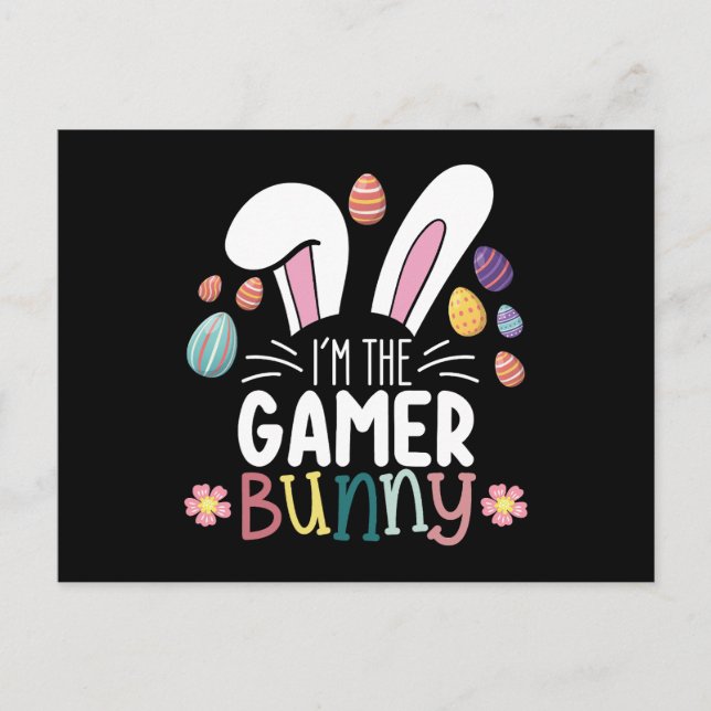 I'm The Gamer Bunny Gaming Easter Matching Postcard (Front)