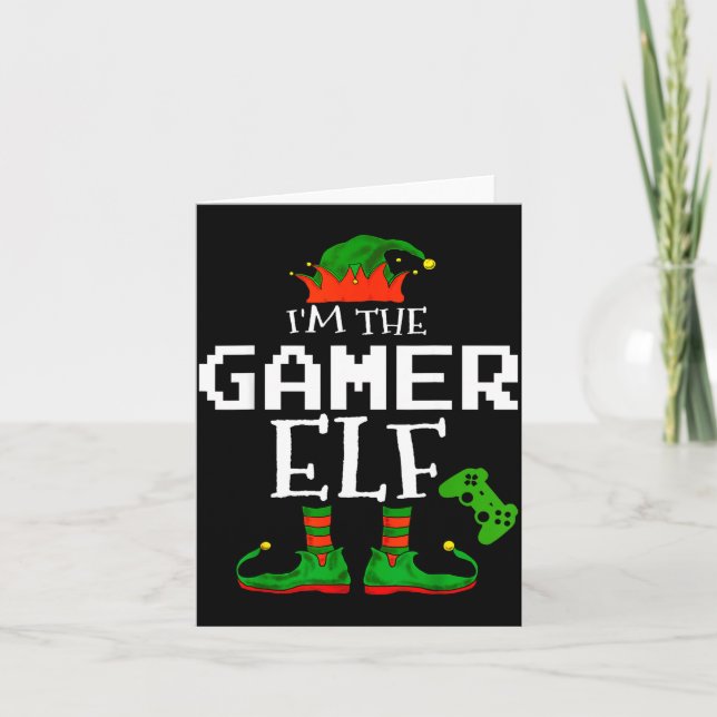 I'm The Gamer Elf Family Matching Gaming Christmas Card (Front)