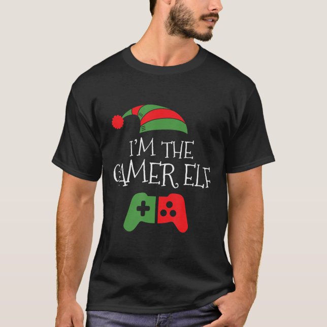 I'm The Gamer Elf Matching Family Funny Christmas T-Shirt (Front)