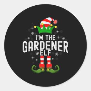 I'm The Gardener Elf Christmas Family Pjs Costume Classic Round Sticker
