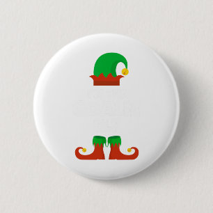 I'm The Goalie Elf Family Pajama Christmas Hockey Button