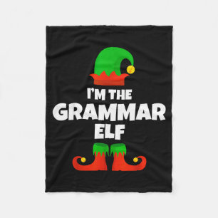 I'm The Grammar Elf Family Pajama Christmas Englie Fleece Blanket