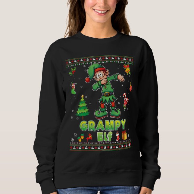 I'm The Grampy Elf Dabbing Family Merry Christmas  Sweatshirt (Front)