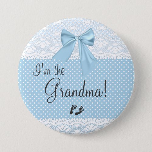Im The Grandma Blue Lace Pinback Button