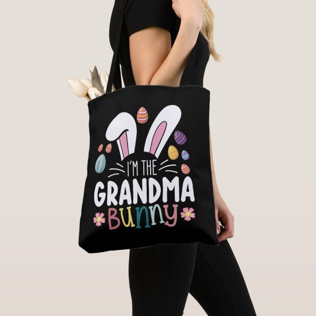 I'm The Grandma Bunny Easter Family Matching Tote Bag (Close Up)
