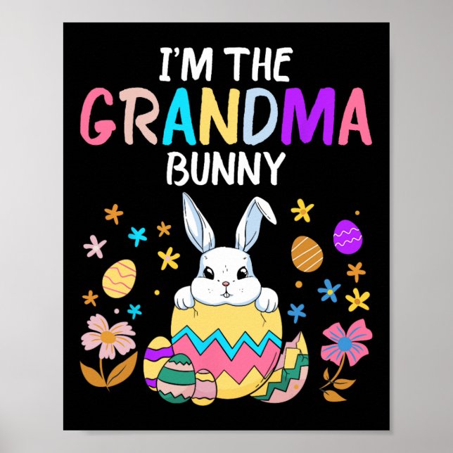 I'm The Grandma Bunny Happy Easter Day Women Rabbi Poster (Front)