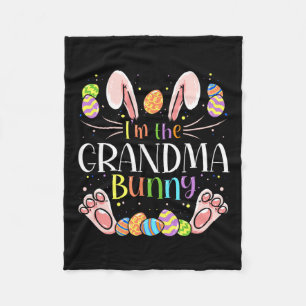 I'm The Grandma Bunny Matching Family Easter Party Fleece Blanket