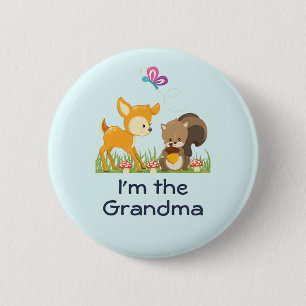 I'm the Grandma Cute Forest Animals Button