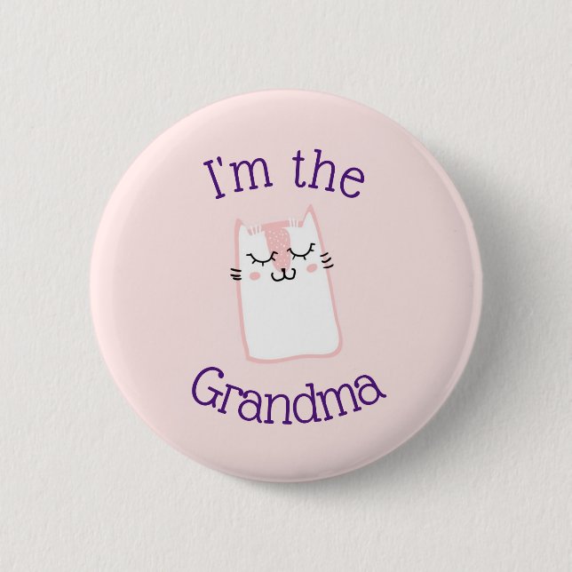 I'm The Grandma Cute Kitycat Pinback Button (Front)