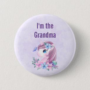 I'm the Grandma Cute & Magical Baby Unicorn Button