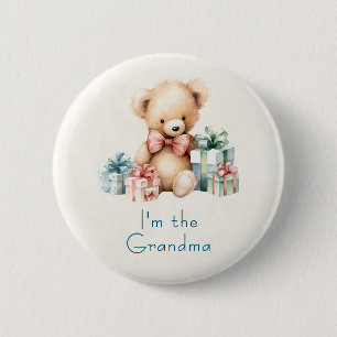 I'm the Grandma Cute Teddy Bear Button