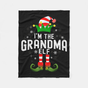 I'm The Grandma Elf Christmas Family Pjs Costume  Fleece Blanket